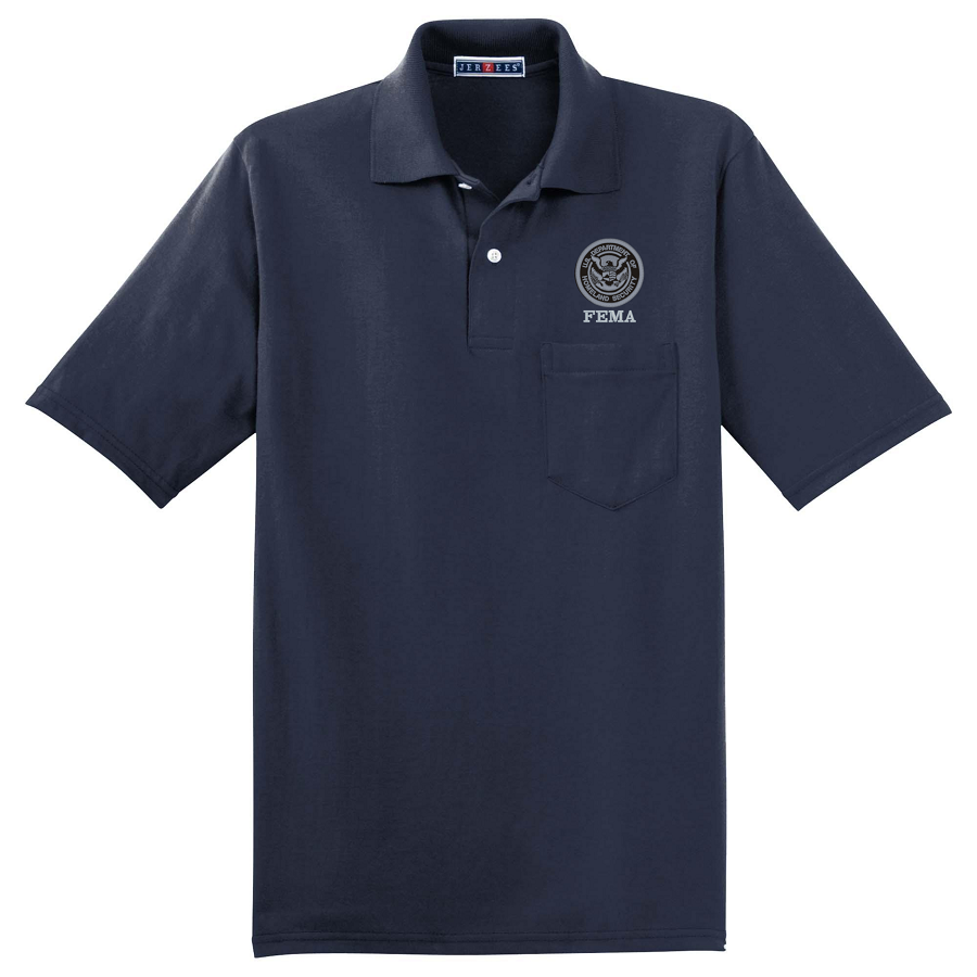 (image for) FEMA Dept. Of Homeland Security Black & Gray Logo Pocket Polo